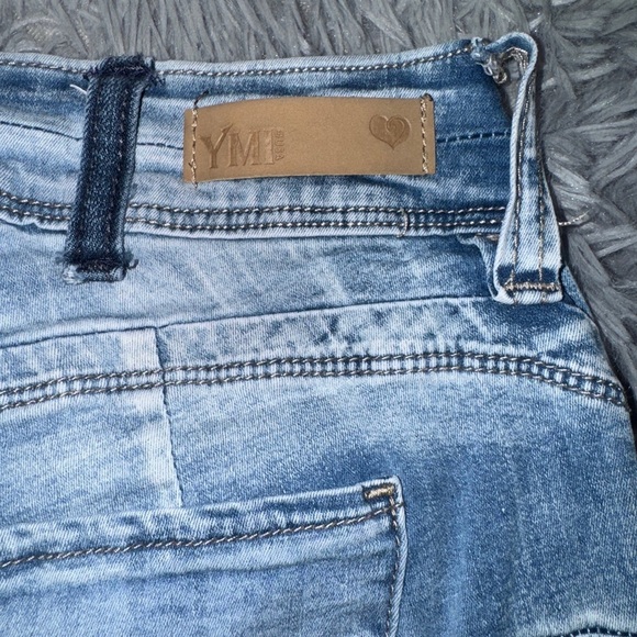 Blue Straight Leg Distressed Jeans - Picture 4 of 4
